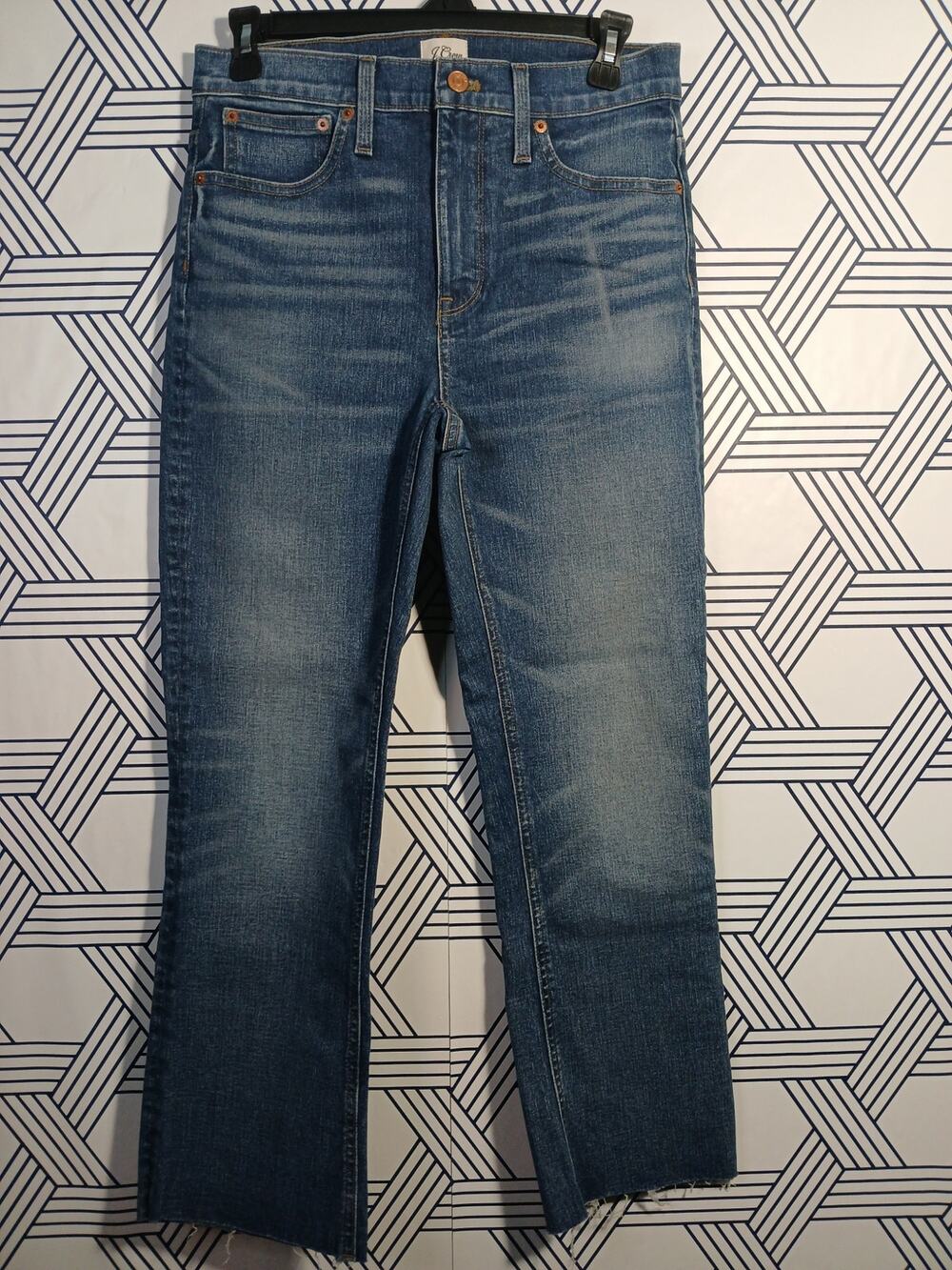 NWT J.Crew Billie Bootcut Crop Jeans Clean Girl Denim Sz 28